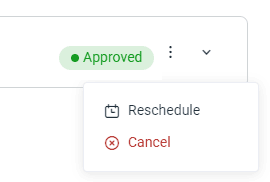 how to find the reschedule or cancel options